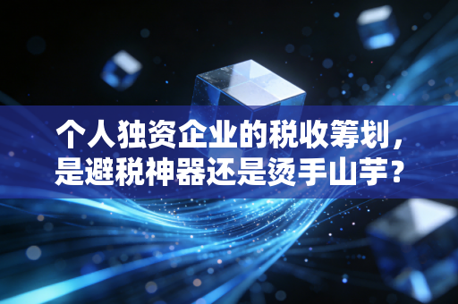 个人独资企业的税收筹划，是避税神器还是烫手山芋？