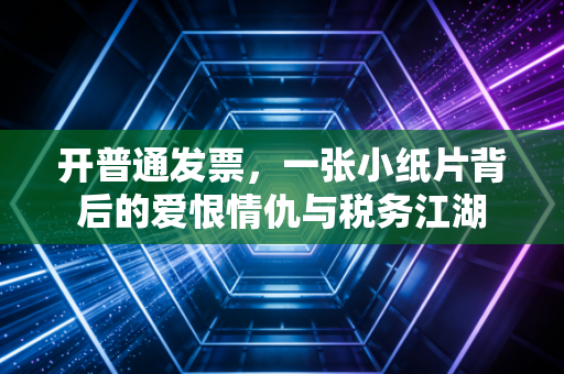 开普通发票，一张小纸片背后的爱恨情仇与税务江湖