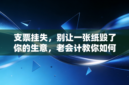 支票挂失，别让一张纸毁了你的生意，老会计教你如何完美止损