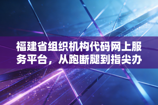 福建省组织机构代码网上服务平台,从跑断腿到指尖办,一位注会眼中的行政效能革命