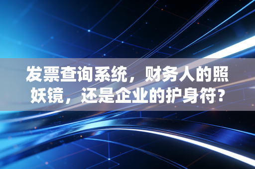 发票查询系统,财务人的照妖镜,还是企业的护身符?