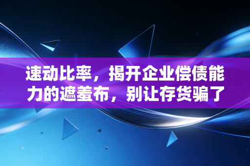 速动比率，揭开企业偿债能力的遮羞布，别让存货骗了你！