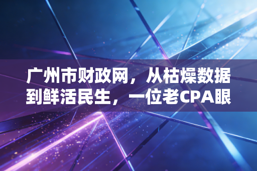广州市财政网，从枯燥数据到鲜活民生，一位老CPA眼中的广州经济脉搏