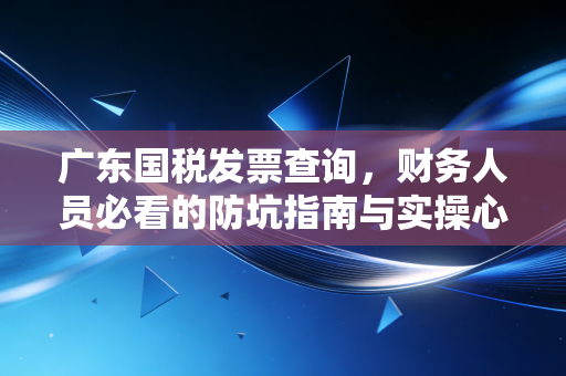 广东国税发票查询，财务人员必看的防坑指南与实操心得