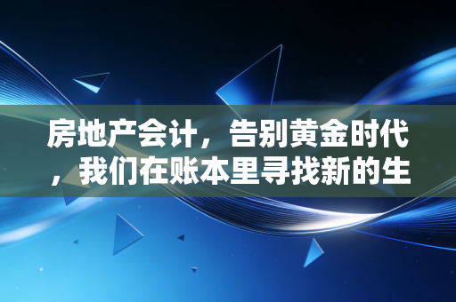 房地产会计，告别黄金时代，我们在账本里寻找新的生存法则