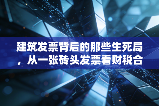 建筑发票背后的那些生死局，从一张砖头发票看财税合规的残酷真相