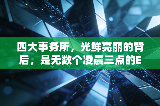 四大事务所，光鲜亮丽的背后，是无数个凌晨三点的Excel与自我救赎