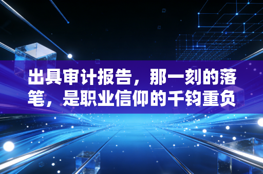 出具审计报告，那一刻的落笔，是职业信仰的千钧重负