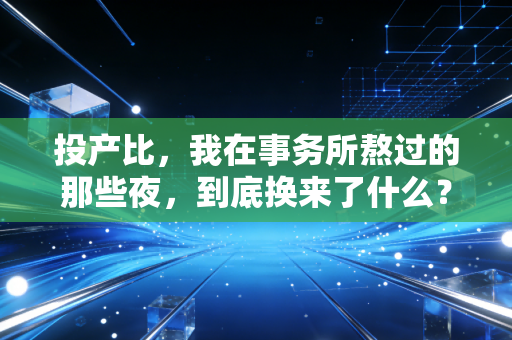 投产比，我在事务所熬过的那些夜，到底换来了什么？