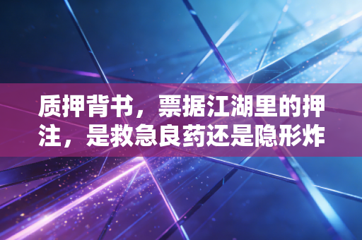 质押背书,票据江湖里的押注,是救急良药还是隐形炸弹?