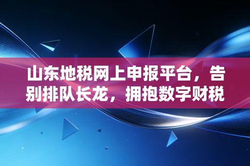 山东地税网上申报平台，告别排队长龙，拥抱数字财税的实战心得