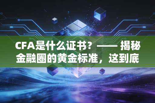 CFA是什么证书？—— 揭秘金融圈的黄金标准，这到底是不是你的必经之路？