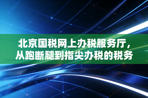 北京国税网上办税服务厅,从跑断腿到指尖办税的税务进化论