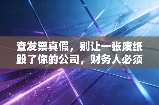 查发票真假,别让一张废纸毁了你的公司,财务人必须知道的生存法则