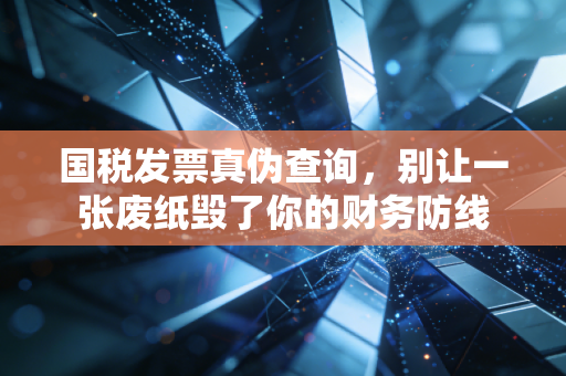 国税发票真伪查询，别让一张废纸毁了你的财务防线