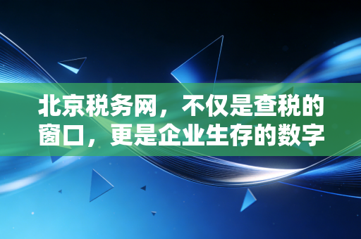 北京税务网，不仅是查税的窗口，更是企业生存的数字晴雨表——一名注册会计师的深度观察