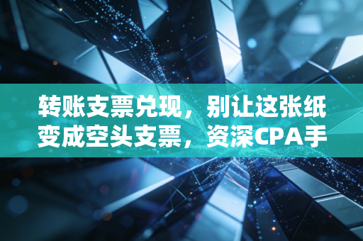 转账支票兑现,别让这张纸变成空头支票,资深CPA手把手教你避坑与实操