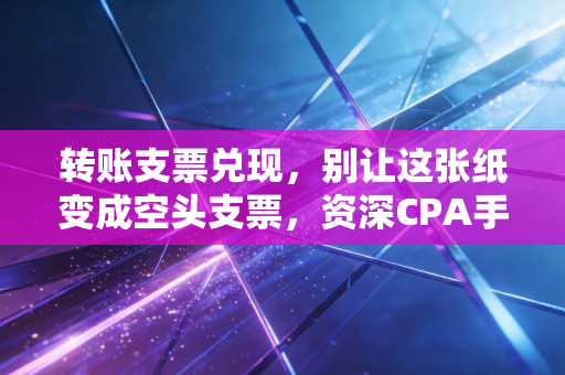 转账支票兑现,别让这张纸变成空头支票,资深CPA手把手教你避坑与实操