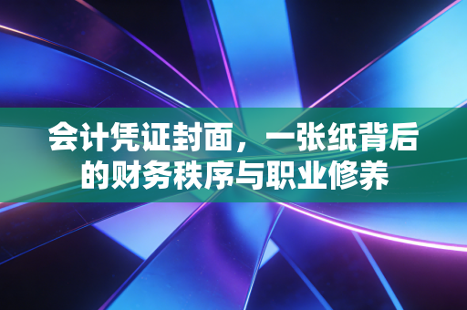 会计凭证封面,一张纸背后的财务秩序与职业修养