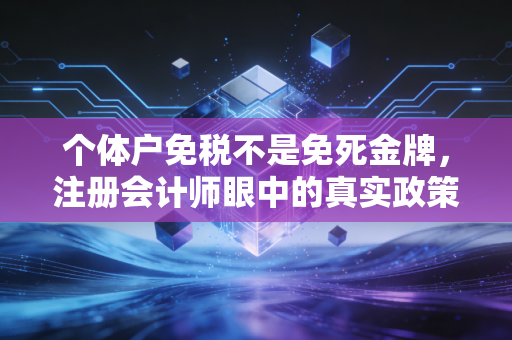 个体户免税不是免死金牌，注册会计师眼中的真实政策与避坑指南