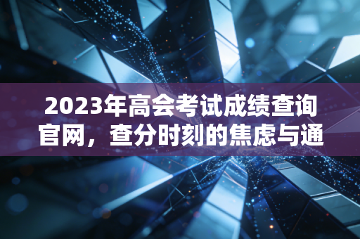 2023年高会考试成绩查询官网,查分时刻的焦虑与通关后的真实人生