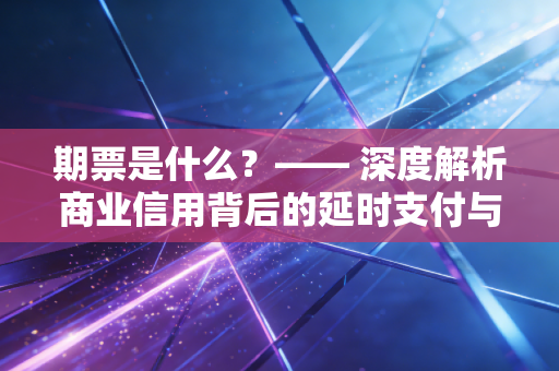 期票是什么?—— 深度解析商业信用背后的延时支付与现金流博弈