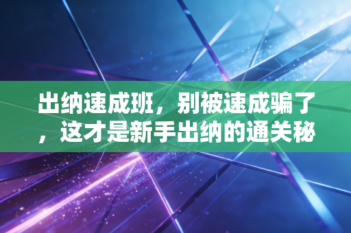 出纳速成班，别被速成骗了，这才是新手出纳的通关秘籍