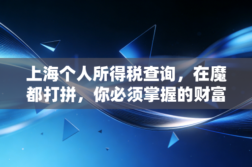 上海个人所得税查询，在魔都打拼，你必须掌握的财富体检秘籍
