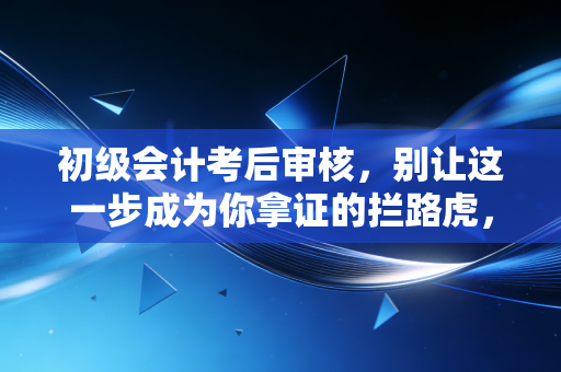 初级会计考后审核，别让这一步成为你拿证的拦路虎，全流程避坑指南