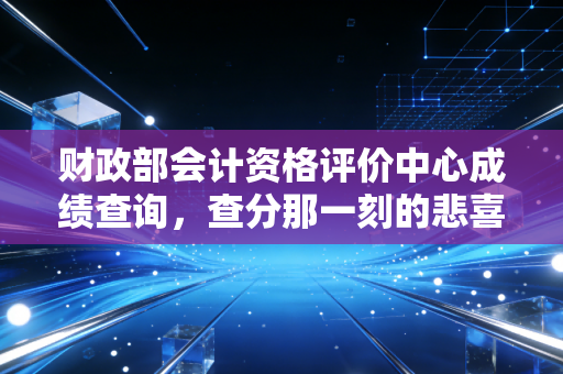 财政部会计资格评价中心成绩查询,查分那一刻的悲喜,以及我们为何坚持在考证路上奔跑
