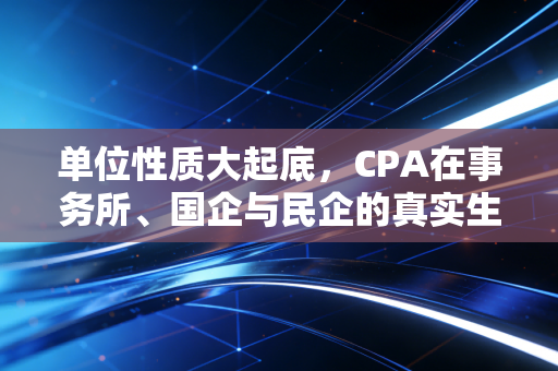 单位性质大起底，CPA在事务所、国企与民企的真实生存图鉴与职业抉择