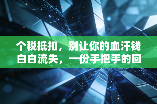 个税抵扣,别让你的血汗钱白白流失,一份手把手的回血指南