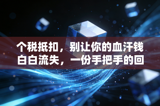个税抵扣，别让你的血汗钱白白流失，一份手把手的回血指南