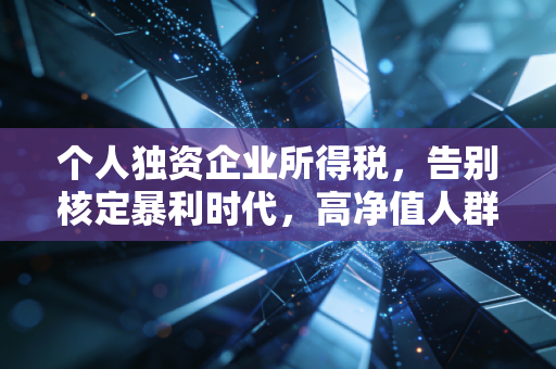 个人独资企业所得税,告别核定暴利时代,高净值人群如何合规突围?