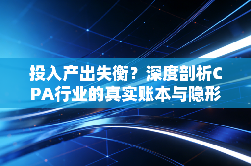 投入产出失衡?深度剖析CPA行业的真实账本与隐形红利