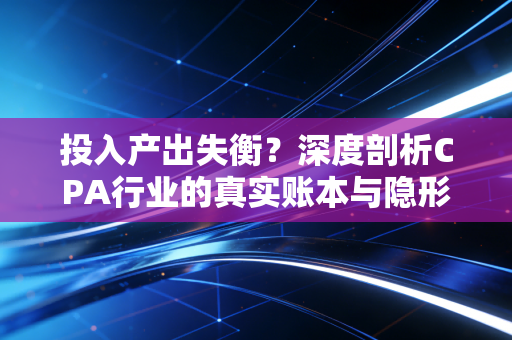 投入产出失衡？深度剖析CPA行业的真实账本与隐形红利