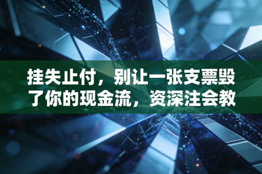 挂失止付，别让一张支票毁了你的现金流，资深注会教你如何自救