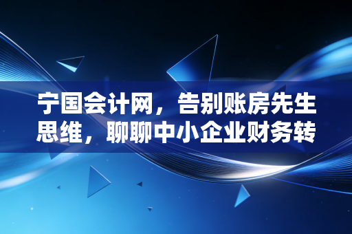 宁国会计网,告别账房先生思维,聊聊中小企业财务转型的那些痛与悟