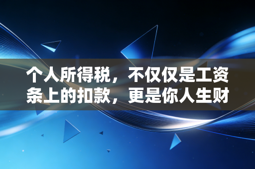 个人所得税，不仅仅是工资条上的扣款，更是你人生财富的体检报告