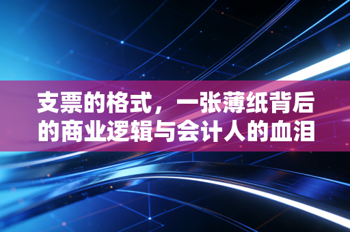 支票的格式,一张薄纸背后的商业逻辑与会计人的血泪史