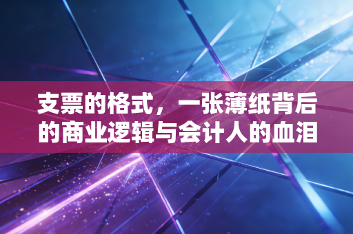 支票的格式,一张薄纸背后的商业逻辑与会计人的血泪史