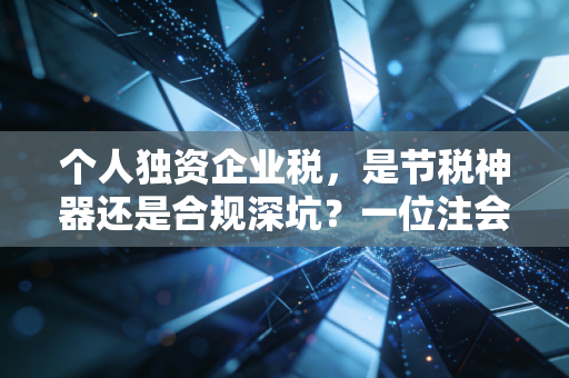个人独资企业税，是节税神器还是合规深坑？一位注会老炮的大实话