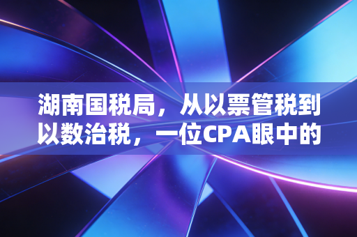 湖南国税局,从以票管税到以数治税,一位CPA眼中的湘企税务变迁与未来展望