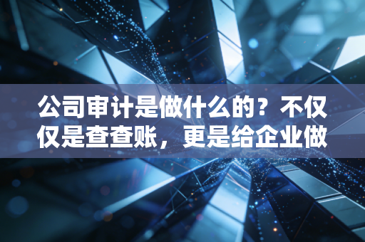 公司审计是做什么的?不仅仅是查查账,更是给企业做一次深度体检