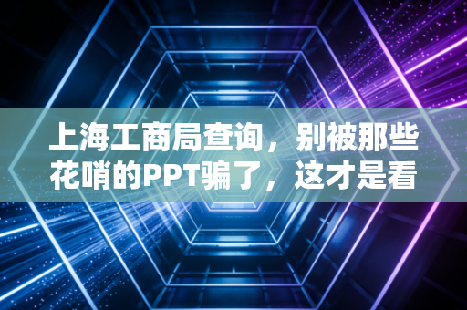 上海工商局查询，别被那些花哨的PPT骗了，这才是看懂一家公司的正确姿势