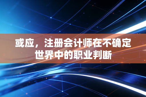 或应,注册会计师在不确定世界中的职业判断