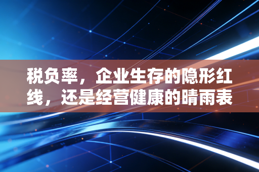 税负率,企业生存的隐形红线,还是经营健康的晴雨表?