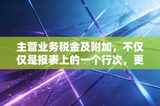 主营业务税金及附加，不仅仅是报表上的一个行次，更是企业经营的隐形试金石