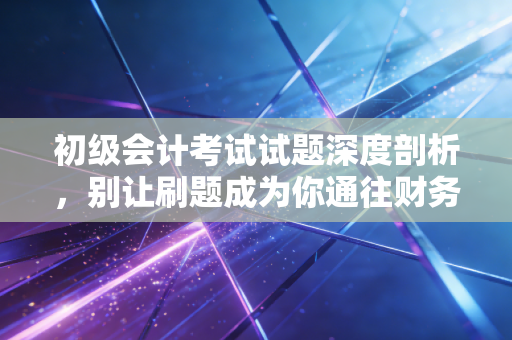初级会计考试试题深度剖析，别让刷题成为你通往财务世界的唯一路径