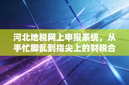 河北地税网上申报系统，从手忙脚乱到指尖上的财税合规，一个老会计的数字化进阶之路